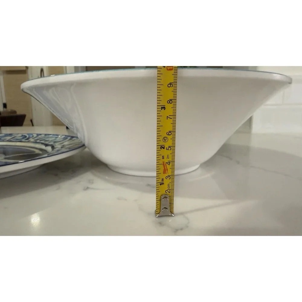 William Sonoma Blue Byzantine Melamine Oval Serving Platter Tray 17